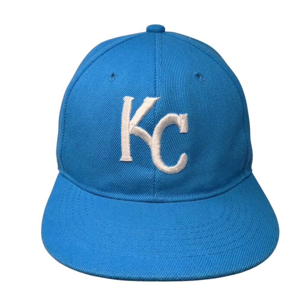 KC Snapback Hat Blue One Size Adjustable Embroidered Vented Holes 6 Panel Swag